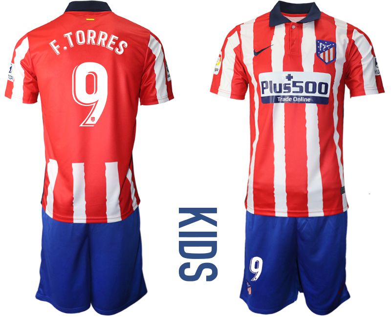 Youth 2020-2021 club Atletico Madrid home #9 red Soccer Jerseys